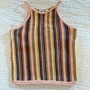 Madewell Cotton Crochet Sweater Shell Tank Multicolor Size S